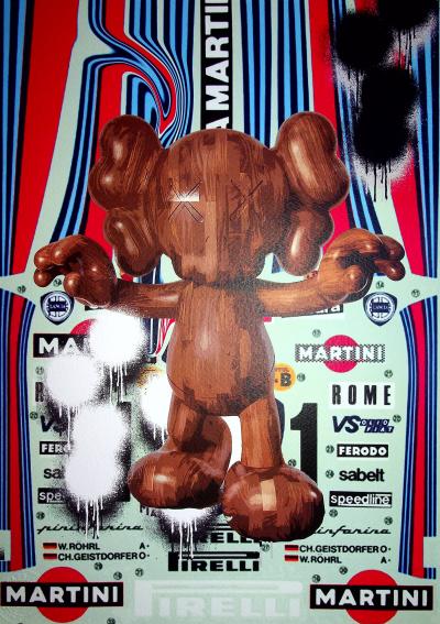 Death NYC - Kaws in wood, 2020  - Sérigraphie originale signée 2
