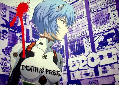 Death NYC - Blue hair anime girl, 2020  - Sérigraphie originale signée 2
