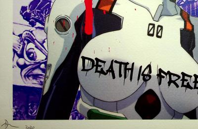 Death NYC - Blue hair anime girl, 2020  - Sérigraphie originale signée 2