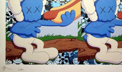 Death NYC - Kaws Smurf, 2020  - Sérigraphie originale signée 2