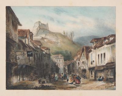 René-Paul HUET : Vue de Château-Gaillard - Lithographie originale signée 2