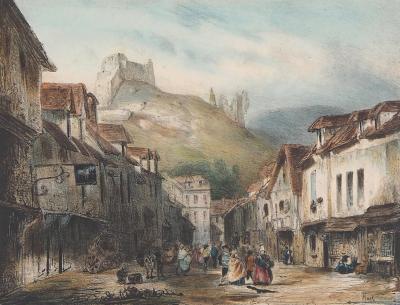 René-Paul HUET : Vue de Château-Gaillard - Lithographie originale signée 2