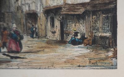René-Paul HUET : Vue de Château-Gaillard - Lithographie originale signée 2