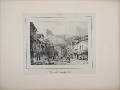 René-Paul HUET : Vue de Château-Gaillard - Lithographie originale signée 2