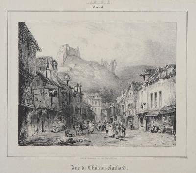 René-Paul HUET : Vue de Château-Gaillard - Lithographie originale signée 2