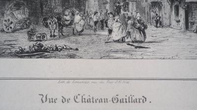 René-Paul HUET : Vue de Château-Gaillard - Lithographie originale signée 2