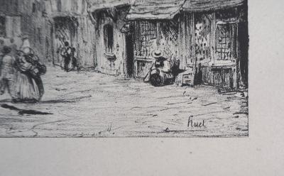 René-Paul HUET : Vue de Château-Gaillard - Lithographie originale signée 2