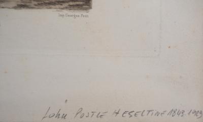 John Postle HESELTINE : Le Pont de Waterloo à Londres, 1897 - Gravure originale signée 2