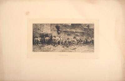 Jules HEREAU : Cavalier rurale, 1875 - Gravure originale signée 2