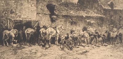Jules HEREAU : Cavalier rurale, 1875 - Gravure originale signée 2