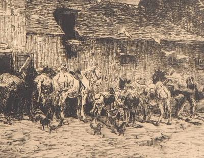 Jules HEREAU : Cavalier rurale, 1875 - Gravure originale signée 2