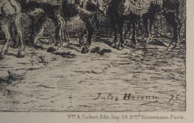 Jules HEREAU : Cavalier rurale, 1875 - Gravure originale signée 2
