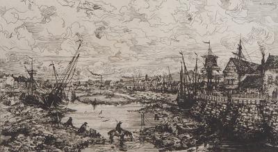Victor HAMEL : Fécamp, 1872 - Gravure originale signée 2