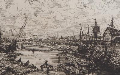 Victor HAMEL : Fécamp, 1872 - Gravure originale signée 2