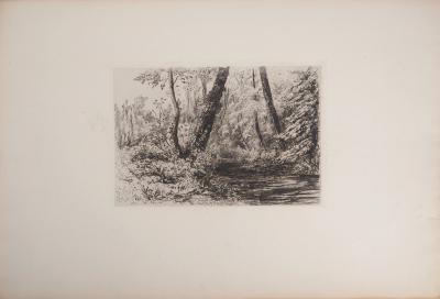 Carel Nicolaas Storm van’ s GRAVESANDE : Souvenir de cressonnières à Veules-en-Caux - Gravure originale signée 2