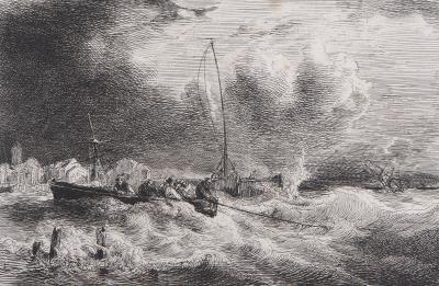Théodore GUDIN : Contre l’orage - Lithographie originale 2
