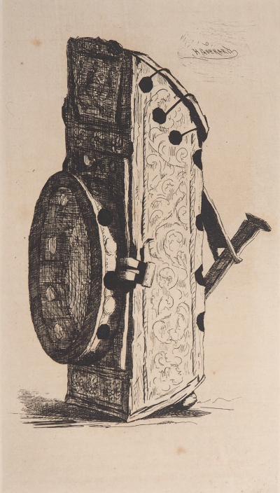 Henri GUERARD: The Lantern of Miser, 1874 - Original signed etching 2