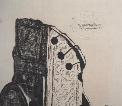 Henri GUERARD: The Lantern of Miser, 1874 - Original signed etching 2