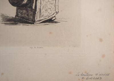 Henri GUERARD: The Lantern of Miser, 1874 - Original signed etching 2