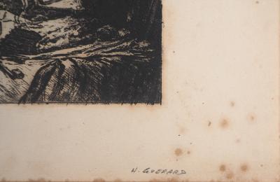 Henri GUERARD: Lantern, chest and keys - Original signed etching 2