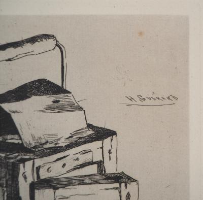 Henri GUERARD : Lanterne rustique, 1875 - Gravure originale signée 2