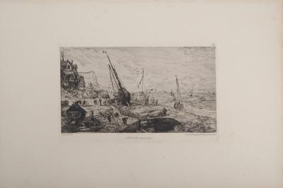 Victor HAMEL : L’Echouage, 1873 - Gravure originale signée 2
