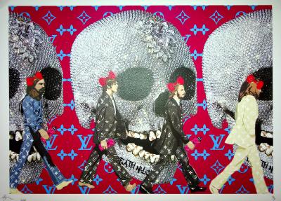 Death NYC - Damien Hirst’s skull meats LV and The Beatles, 2020  - Sérigraphie originale signée 2