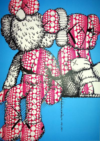 Death NYC - Kusama/Kaws/Sesame street, 2020  - Sérigraphie originale signée 2