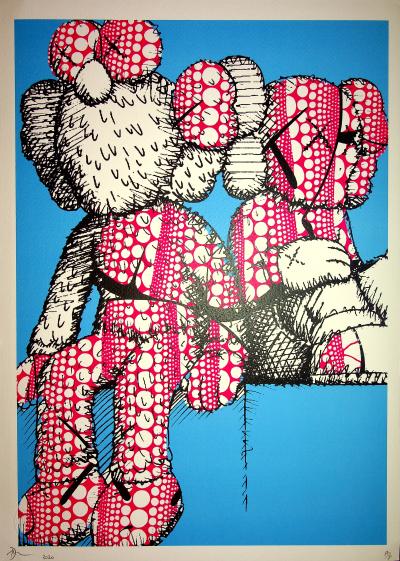 Death NYC - Kusama/Kaws/Sesame street, 2020  - Sérigraphie originale signée 2