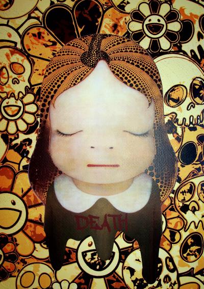 Death NYC - Skulls and flowers: Nara/Murakami/Kusama, 2020  - Sérigraphie originale signée 2