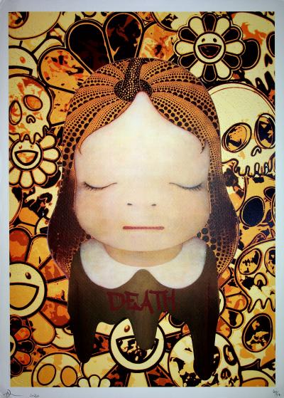 Death NYC - Skulls and flowers: Nara/Murakami/Kusama, 2020  - Sérigraphie originale signée 2