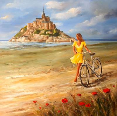 Marie-Laure SOUQ- Les lumieres du mont saint michel - Huile sur toile signée 2