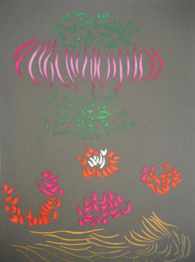 Jacques HEROLD - Composition végétale surréaliste , 1975 - Gravure originale signée 2
