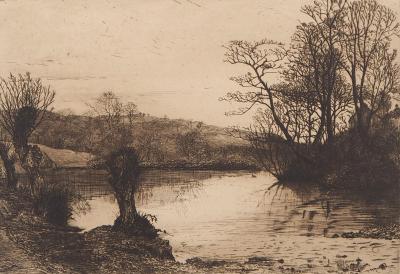 John Postle HESELTINE : Branscombe, Dyon, 1881 - Gravure originale signée 2
