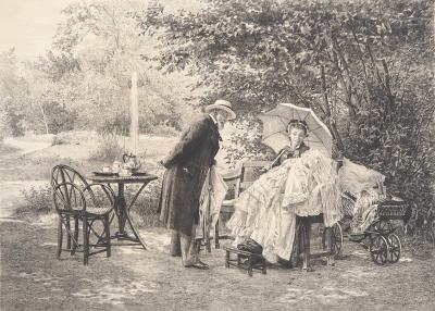 Eugène GIRARDET : Le Premier sourire, 1883 - Gravure originale signée 2