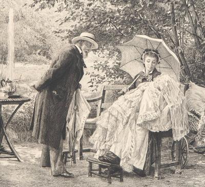 Eugène GIRARDET : Le Premier sourire, 1883 - Gravure originale signée 2