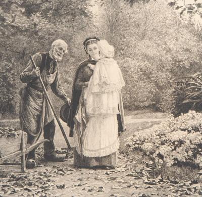 Eugène GIRARDET : Promenade sur l’herbe, 1883 - Gravure originale signée 2