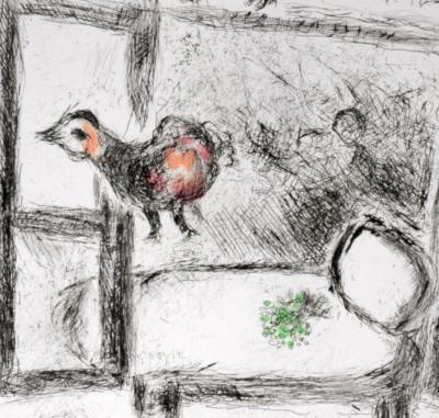 Marc CHAGALL - Celui qui dit les choses sans rien dire XV, 1976  - Original etching 2