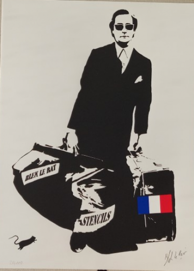 Blek Le Rat - Homme à la valise  (française) 2016 - Sérigraphie signée au crayon 2