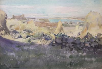 Henry DETOUCHE - Côte bretonne, vers 1890 - Aquarelle signée 2