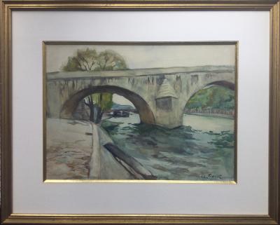 André FIDRIT - Le Pont Royal à Paris , 1900 - Aquarelle signée 2