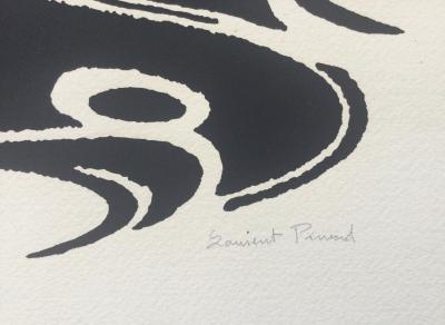 Laurent PINSARD - Composition en noir, vers 1980 - Gravure originale signée 2