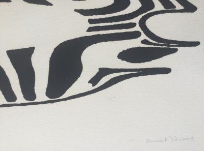 Laurent PINSARD - Composition en noir , vers 1980 - Gravure originale signée 2