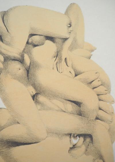 Jules PERAHIM - Corps entremêlés, 1972 - Lithographie signée et numérotée 2
