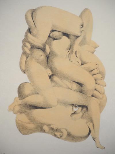 Jules PERAHIM - Corps entremêlés, 1972 - Lithographie signée et numérotée 2