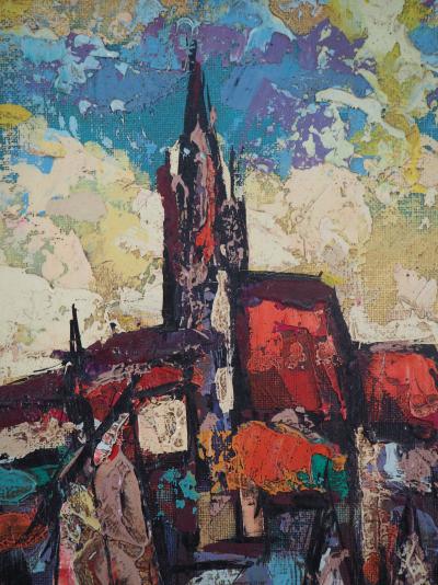 Henry Maurice D’ANTY : Bretagne, Eglise vue du port - Huile sur toile signée 2