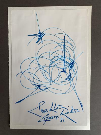 Georges MATHIEU – Composition abstraite - Dessin original signé 2