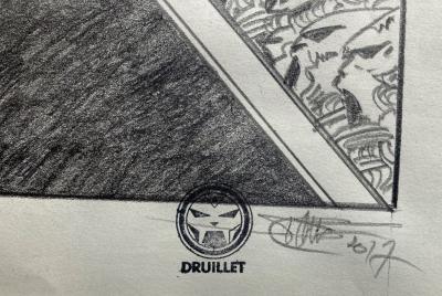 Philippe DRUILLET – Guerrier - Dessin original signé 2