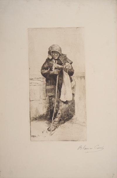 Joseph-Paul BLANC : Mendiant, 1884 - Gravure originale signée 2