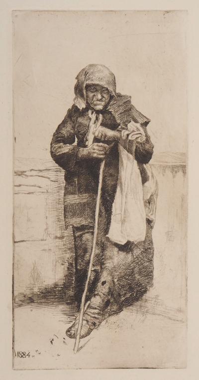 Joseph-Paul BLANC : Mendiant, 1884 - Gravure originale signée 2
